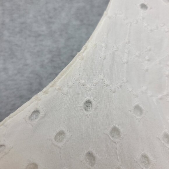 Old Navy Prairie Dress Womens Large White All Over Eyelet Midi Flowy Cam - Picture 9 of 16